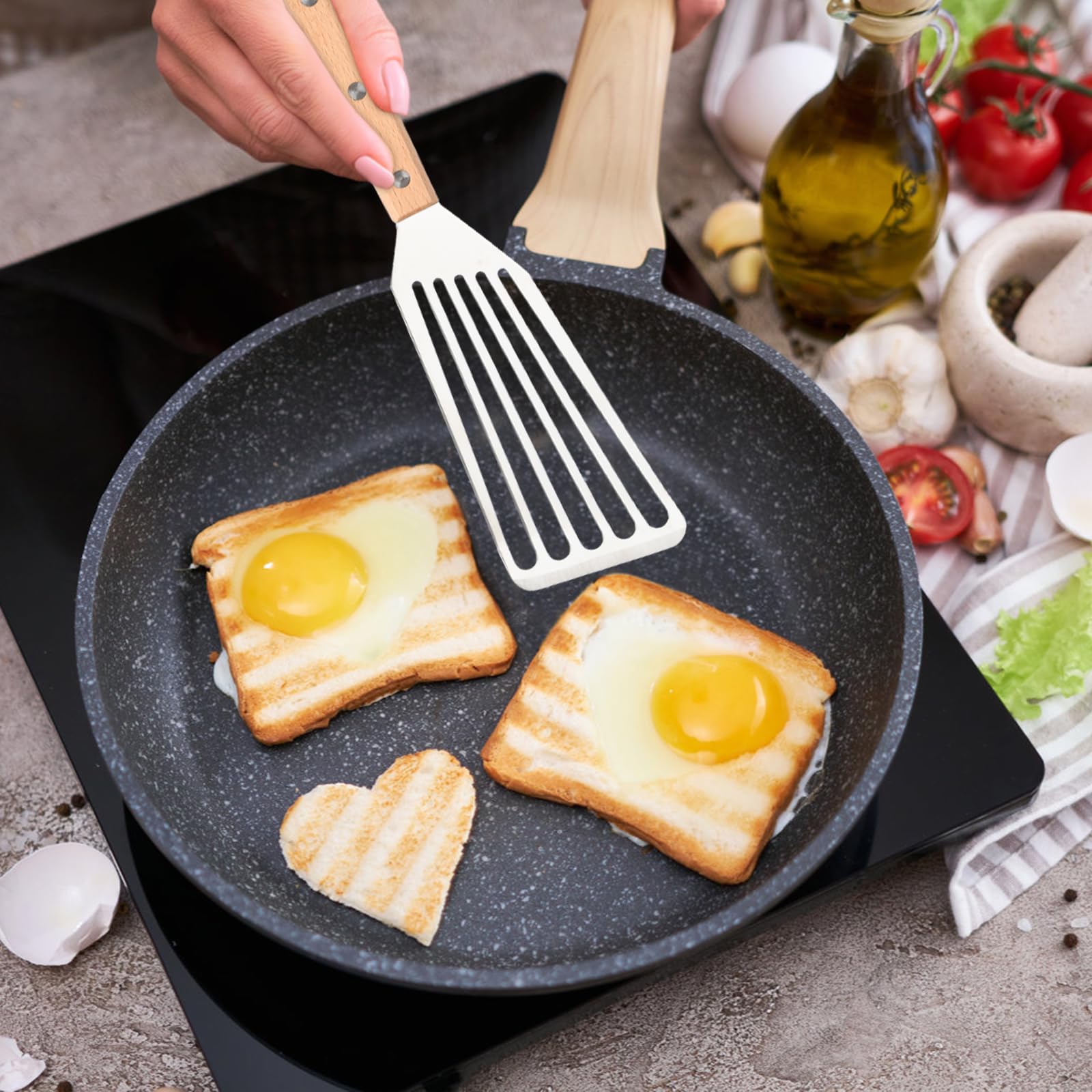 Forchetta In Silicione Per Cucina - Flessibile, Antiaderente E Resistente Al Calore | Ideale Per Mescolare E Servire - Foto 12