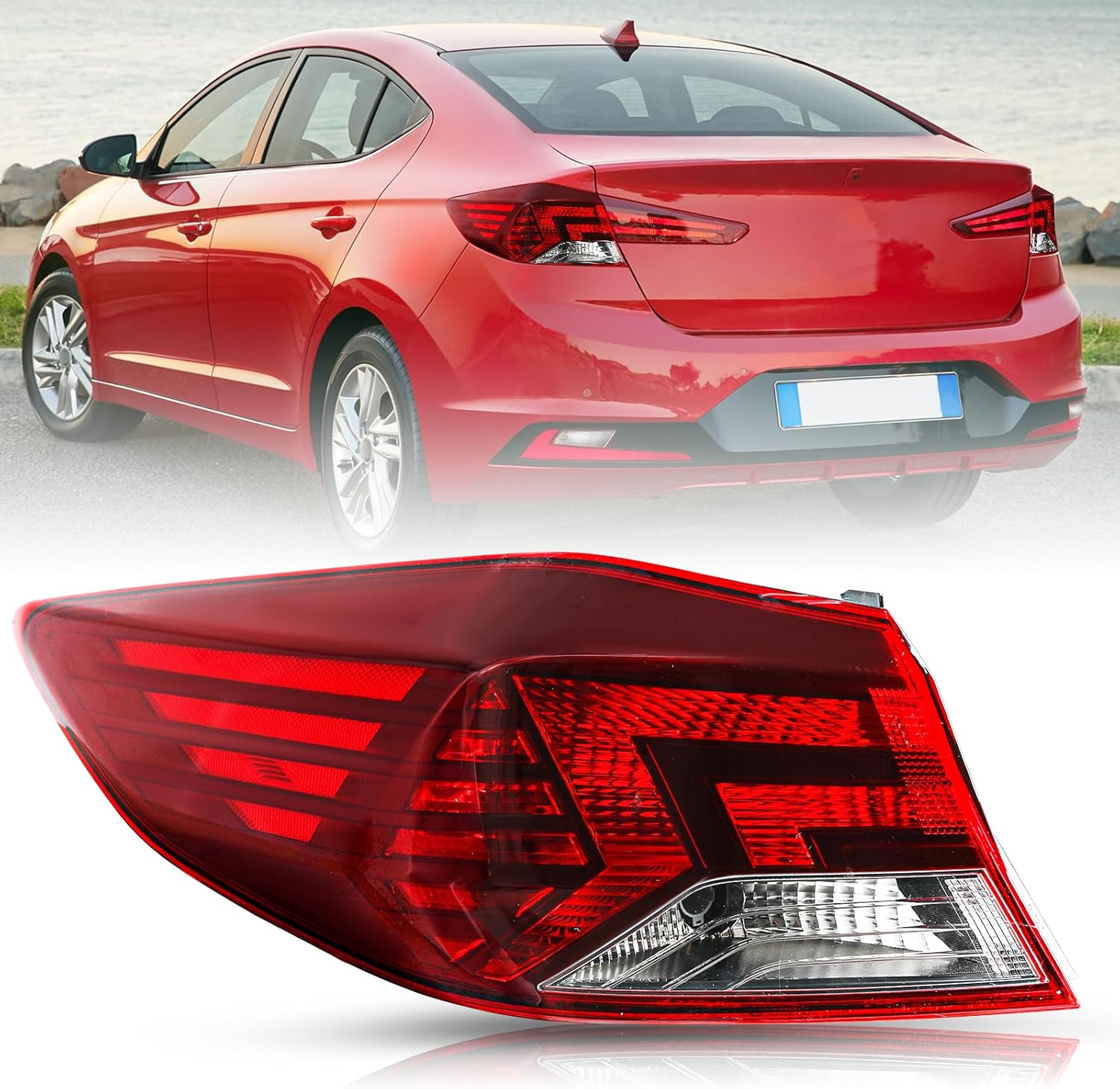 Tail Light Assembly Replacement Fits 2019 2020 Hyundai Elantra Rear Tail Lamp (Driver Side)