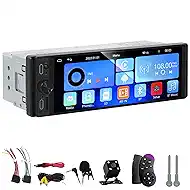 DINGRGO Single Din Radio - Car Stereo with Apple Carplay Android Auto, 6.9 Inch Touchscreen Radio with Bluetooth 5.2 Support Mirror Link, RC，GPS, AM&FM, USB & Type-C Fast Charging, EQ, SWC，MIC