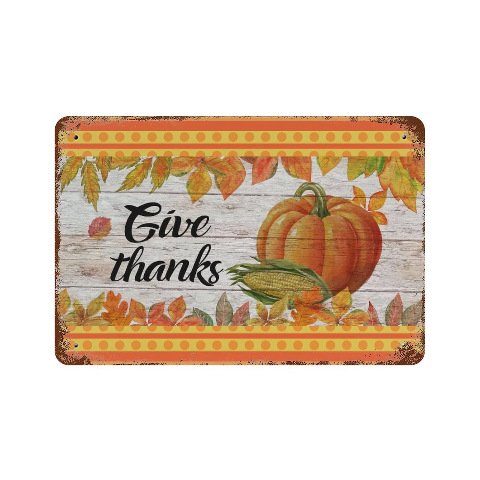 Panneau Thanksgiving en métal pour déco bar et pub rustique
