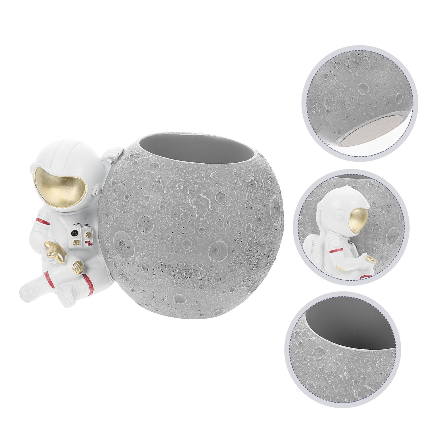 Hemobllo Portapenne Astronauta in Resina Portapenne da Scrivania Pianeta Organizzatore di Oggetti per Tavolo