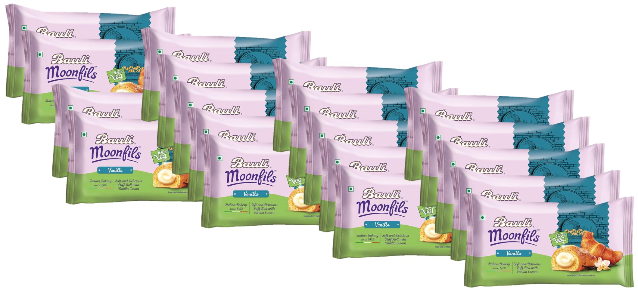 Bauli moonfils, Veg Vanilla, 45g (Pack of 20) (B09K9LNNMG) Amazon Price History, Amazon Price Tracker