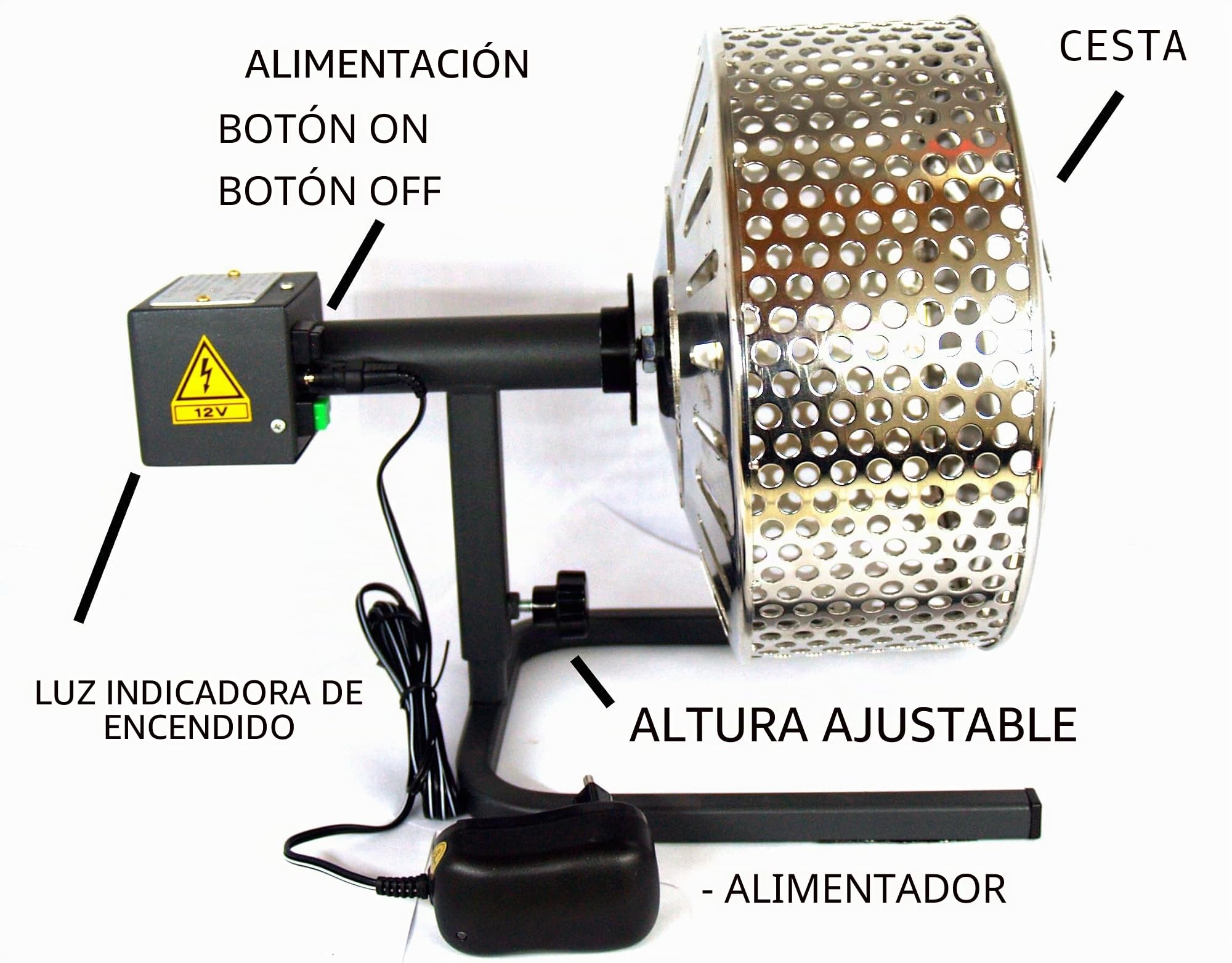 Rotomarr - Asador de castañas para hornillo a gas con cesta de acero inoxidable