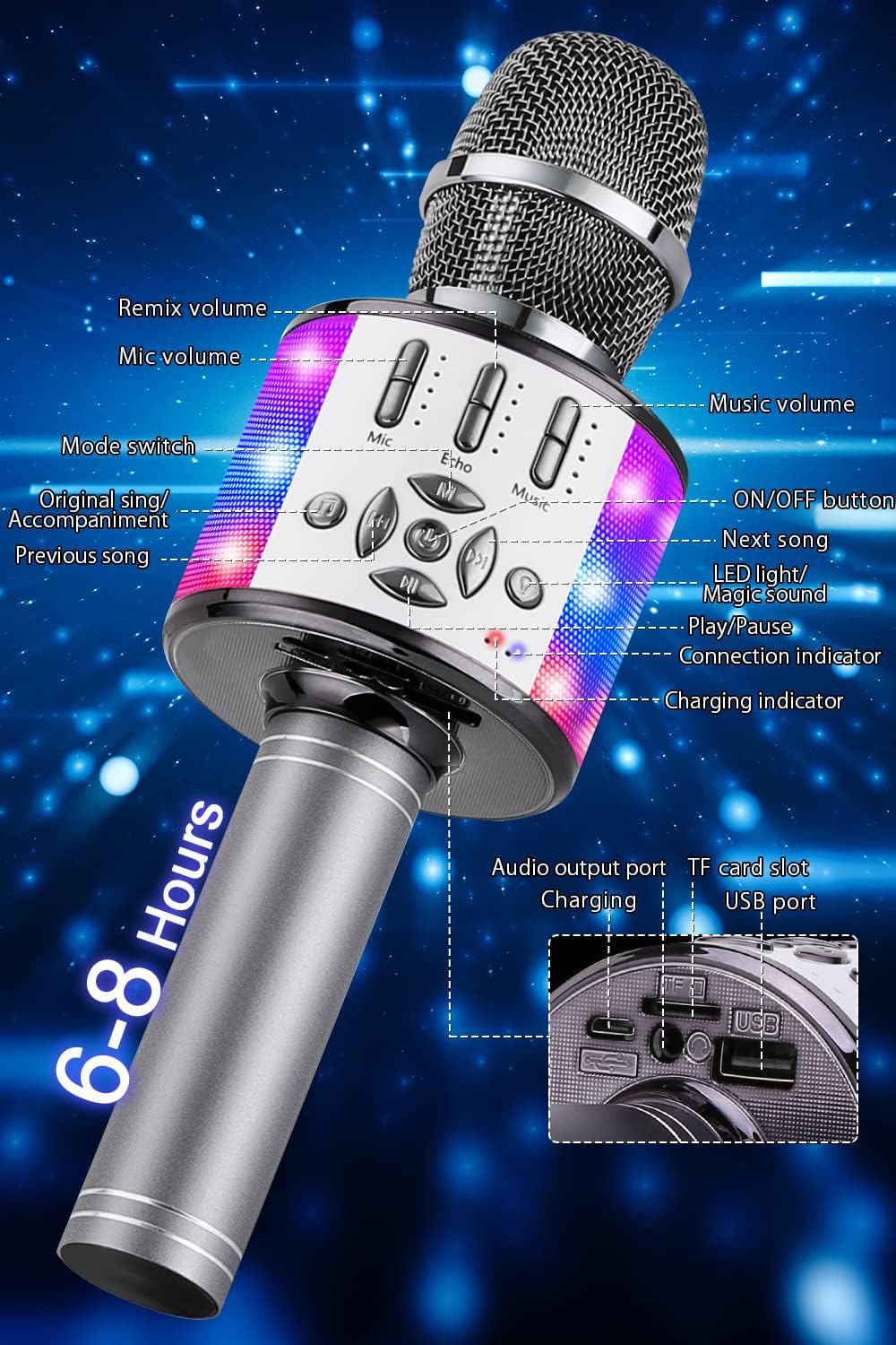 BONAOK Stemverandering Microfoon Voice