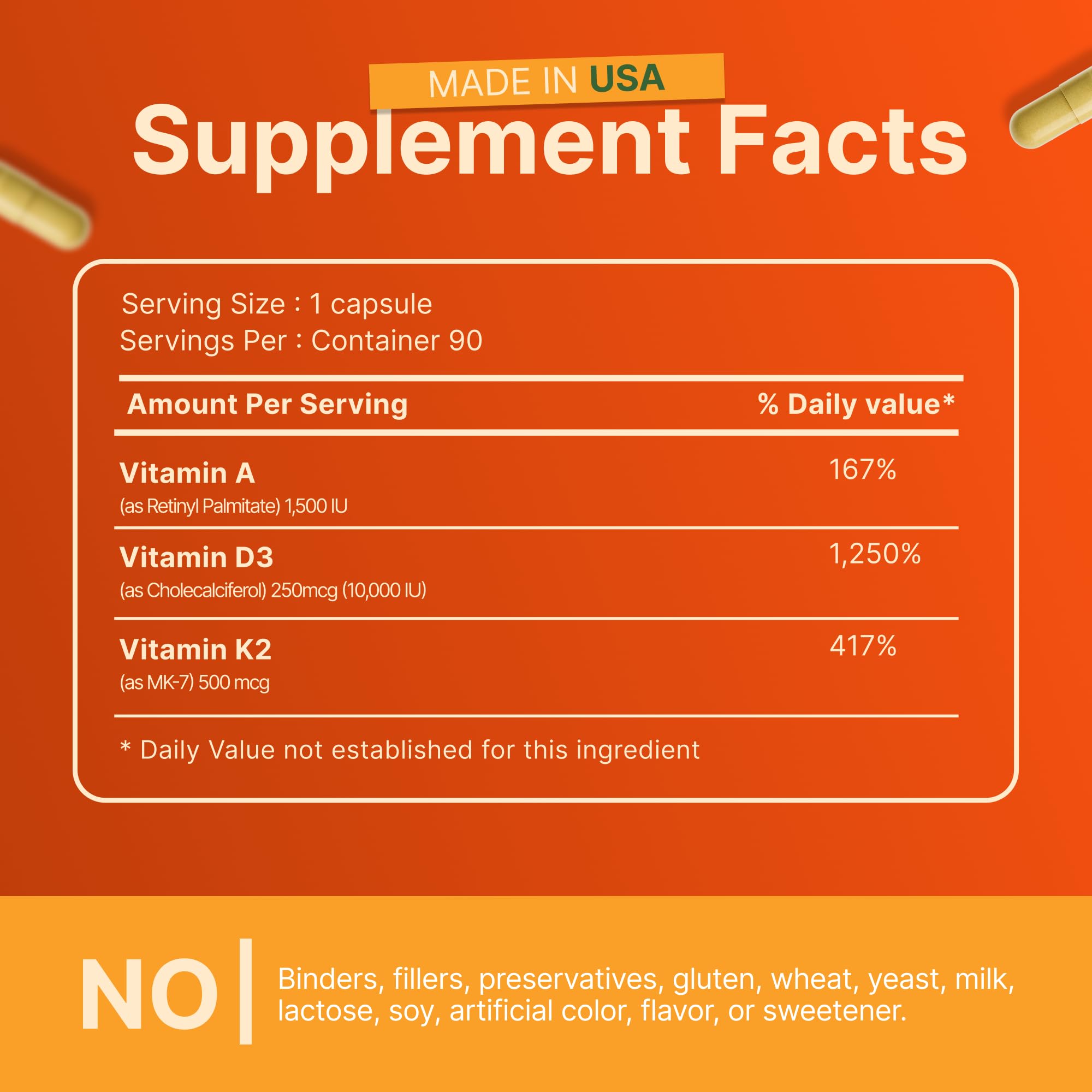 INVITA, ADK 10 Vitamin Supplement – 90 Capsules – High Potency of Vitamin A, D3 10,000 IU & K2-MK7 – Physician Formulated ADK for Bone, Heart & Immune Support – Non-GMO, Gluten Free (3-Month Supply) — Amazon image 7