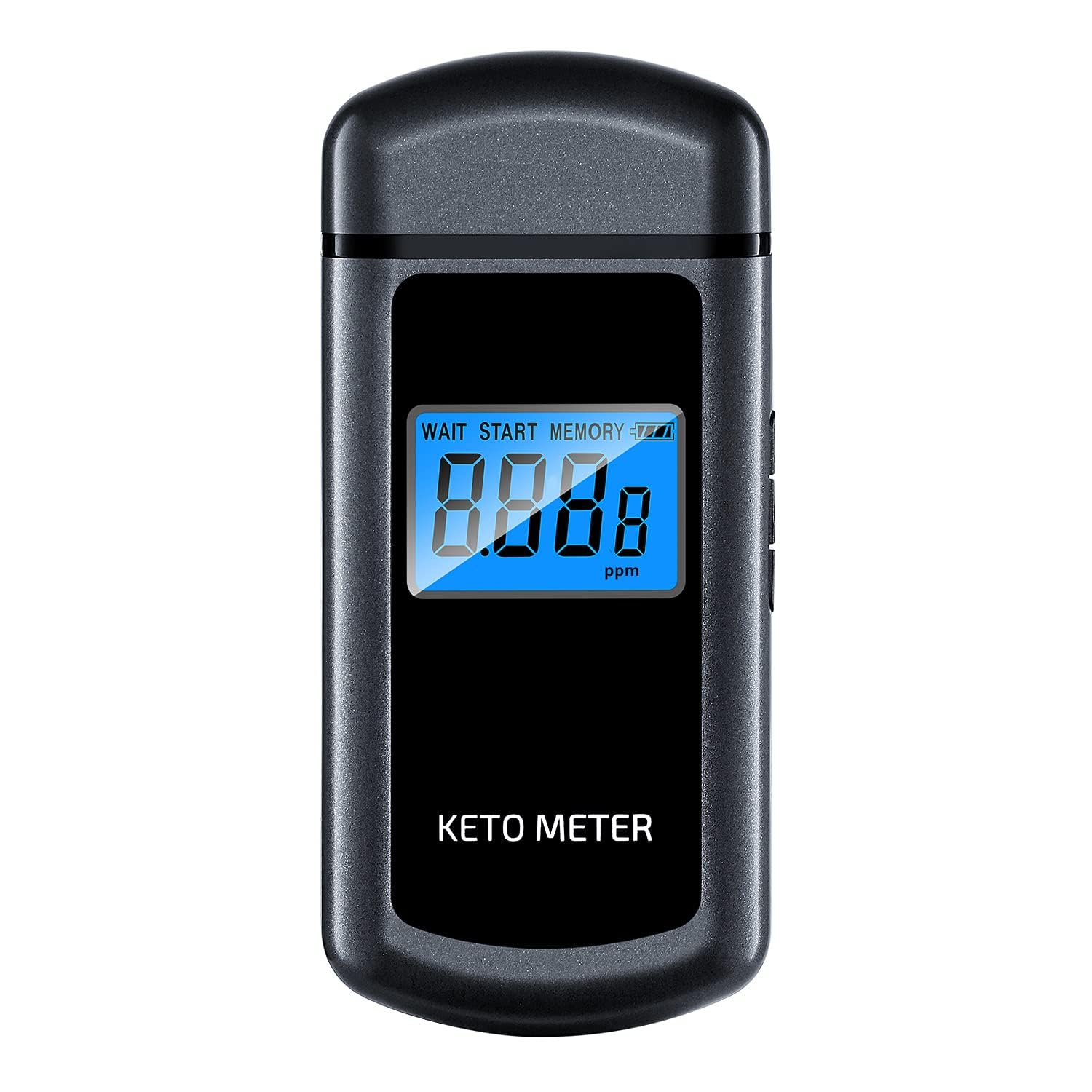 Misuratore di respiro chetone professionale per chetoni, misuratore di respiro portatile chetosi ricaricabile USB, con 10 bocchini intercambiabili per test di chetosi (nero)