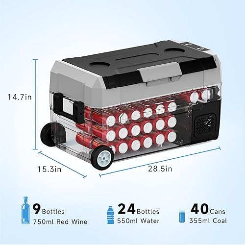 Miniatura 7 de SubSun Refrigerador de coche de 12 voltios, refrigerador portátil de 37 cuartos de galón (-4   68 ), enfriador de compresor 1224 V CC y 110  240 CA