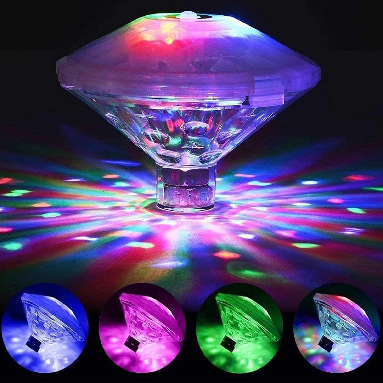 7 Modes Floating Disco Light, Hot Tub Lights, Pool Bath Lazy Spa Light