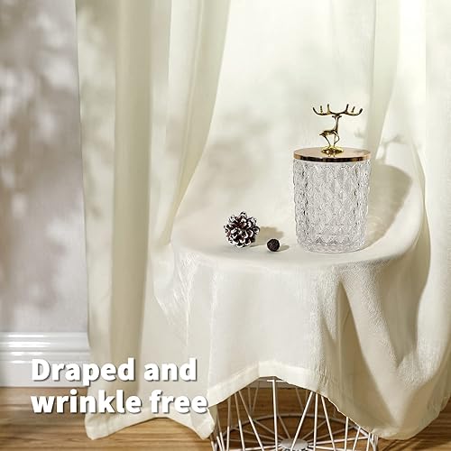 Miniatura 3 de BGment Silk Sheen Cortinas semitransparentes de 84 pulgadas de largo para sala de estar elegante cortina transparente de privacidad para dormitorio