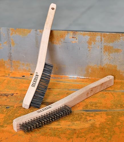 Miniatura 19 de MAXMAN Cepillo de alambre, cepillos de alambre de acero inoxidable resistentes para limpiar el óxido, cepillo de parrilla, cepillo de acero