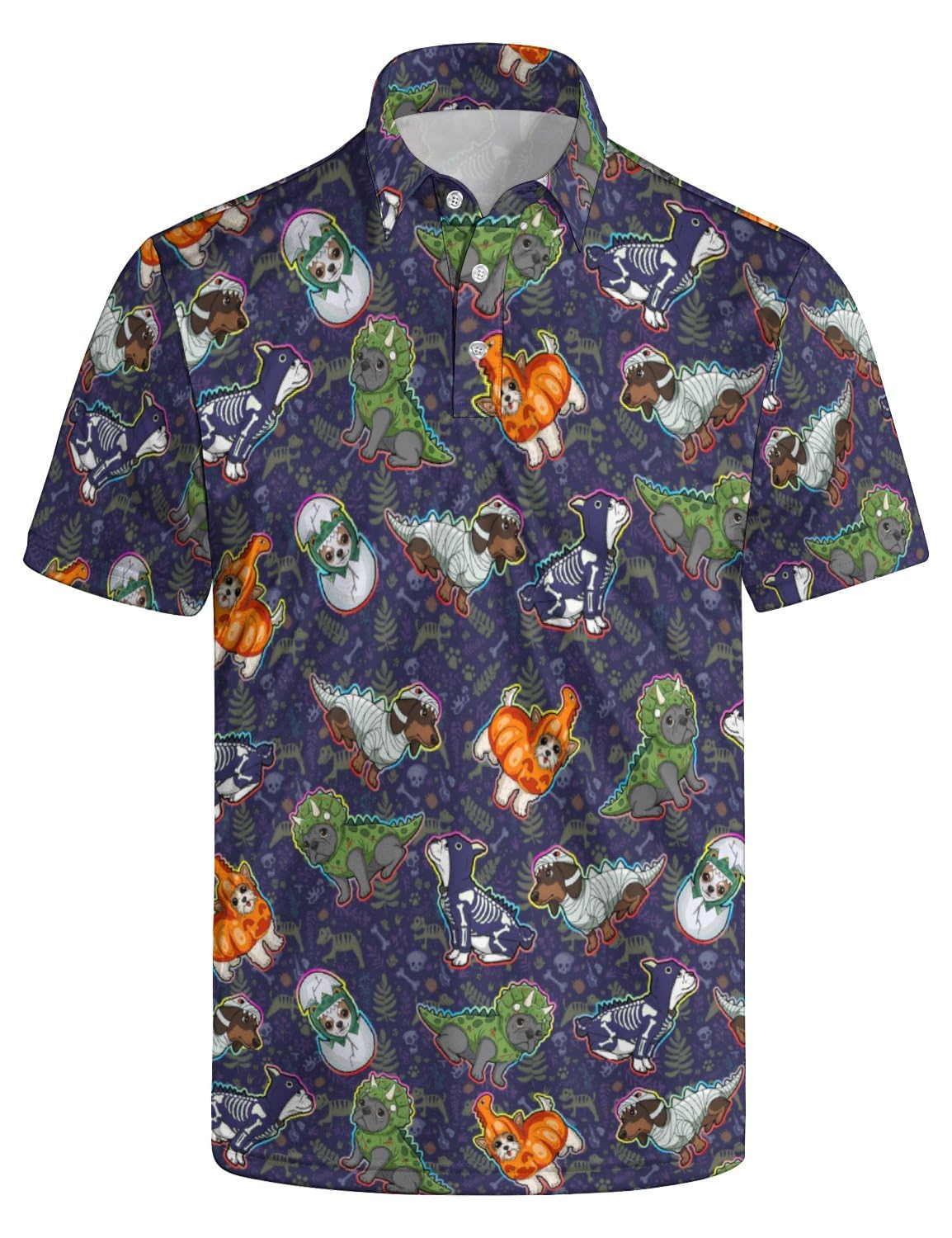 Men's Funny Golf Shirt Short Sleeve, Casual Polo Shirts for Men