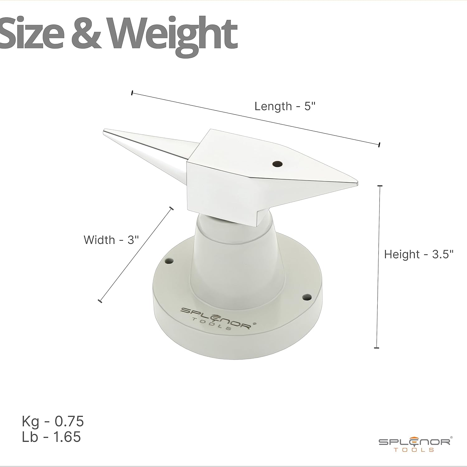 Splenor Tools Stand Anvil - Dual Ended Flat and Rounded Horn - Metal Forming - Jewelry Making Work Surface - Bench Tool