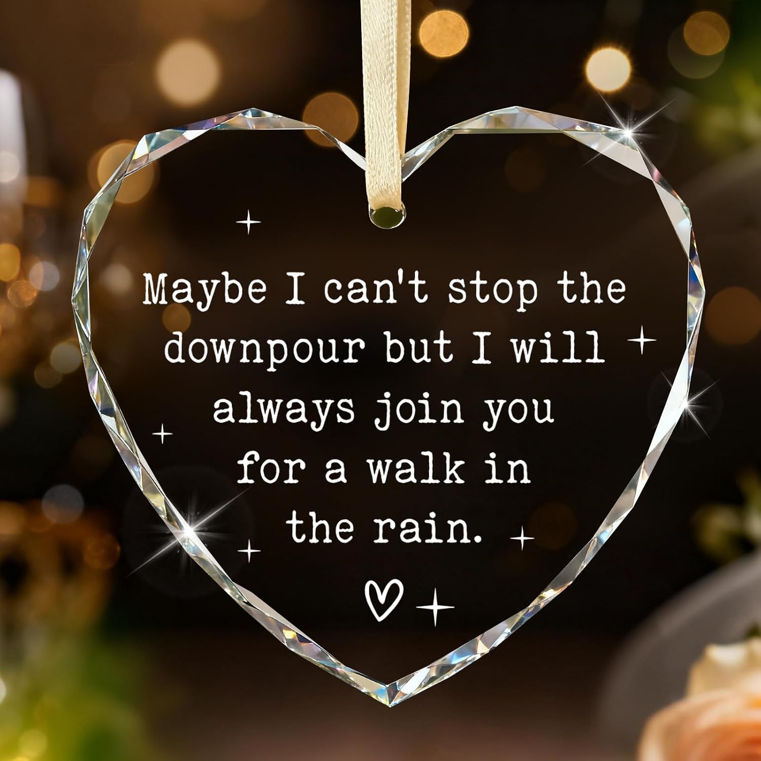 Emibele Friendship Gifts for Women, Crystal Glass Friend Gifts Women Female Friends, Personalized Friendship Christmas Ornaments Bestie Glass Ornaments with Hanging Cord for Christmas Tree image 2