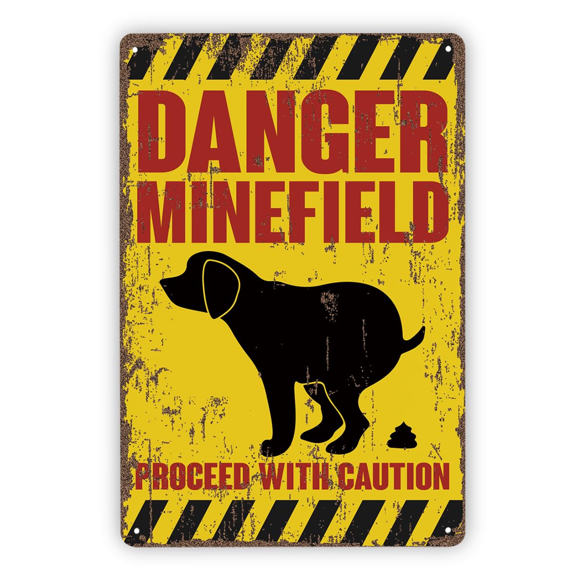 Dog Poop Warning Tin Sign, 11.8x7.9in Dog Owners Gift