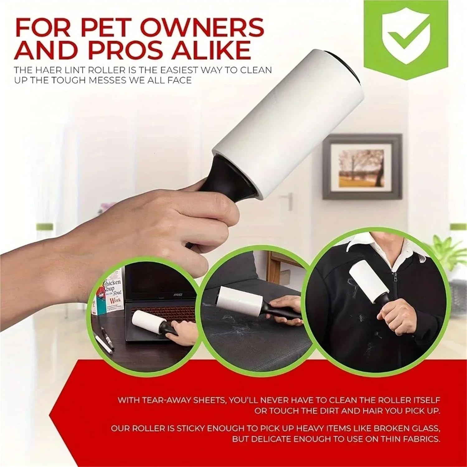 120/300sheets Disposable Tear Sticky Roller Multi-Purpose Pet Cat Dog Hair Remover Household Dust Removal Brush Cleaning Tools(5pcs)