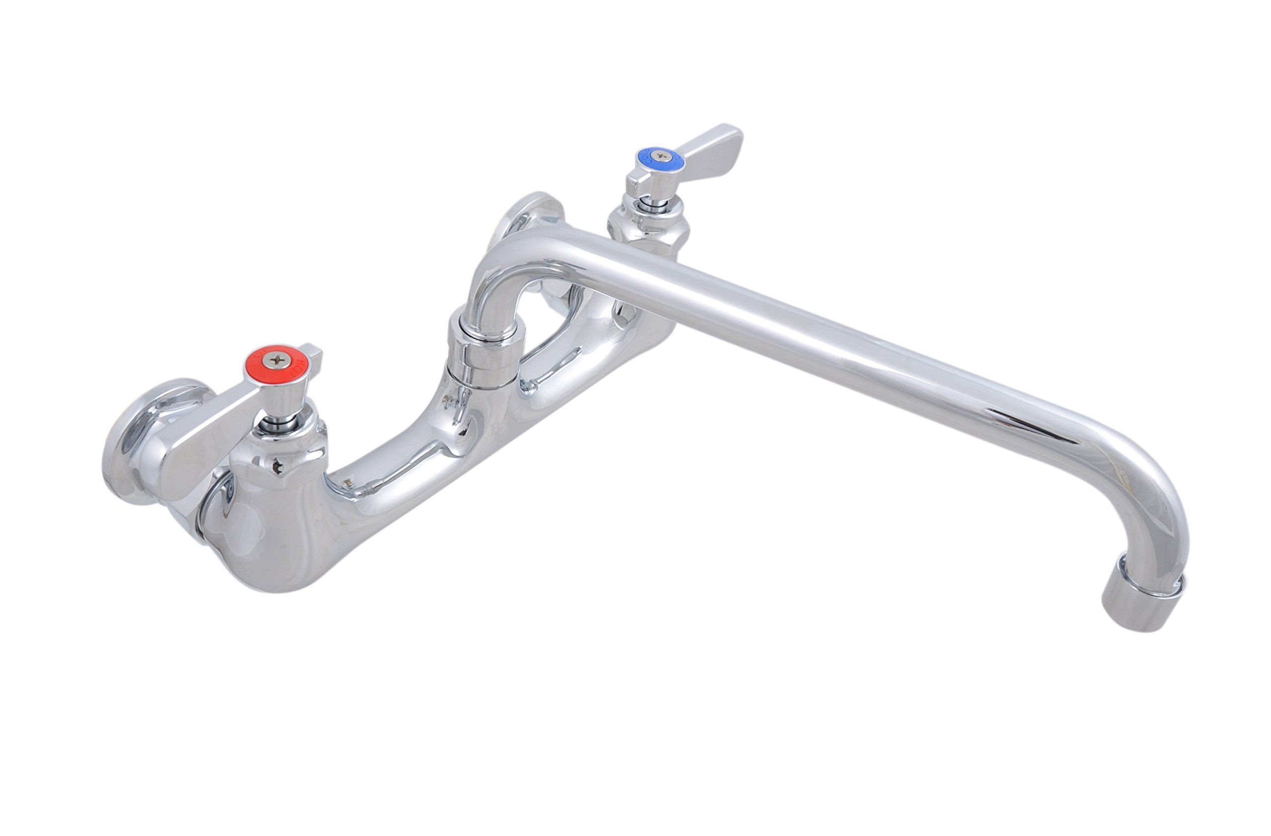 BK Resources BKF-12-G OptiFlow Heavy Duty 8" On Center Splash Mount Faucet with 12" Swing Spout