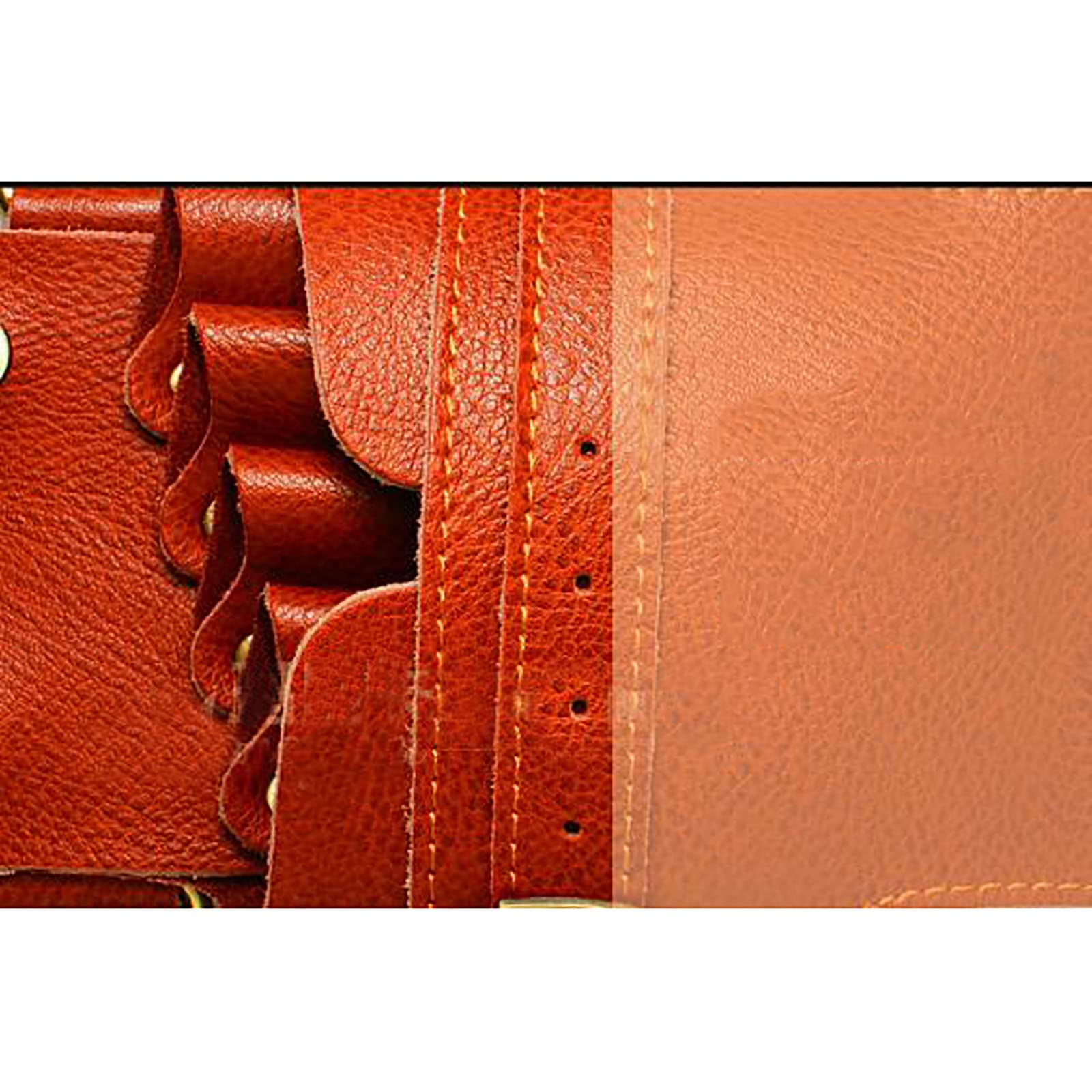 torba biodrowa dla stylistów fryzur, Z nożyczkami do paska fryzjerstwo skórzana kabura etui na uchwyt(Brown)