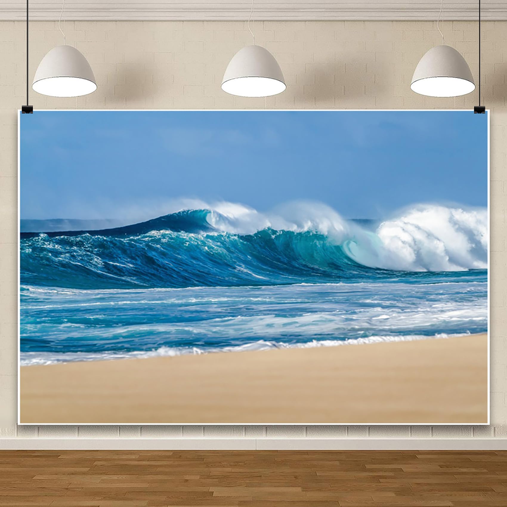 AOFOTO 6x4ft Hawaii Sea Shore Background Beach Ocean Waves Backdrop for Photography Nature Island Seascape Blue Water Wave Sand Seaside Landscape