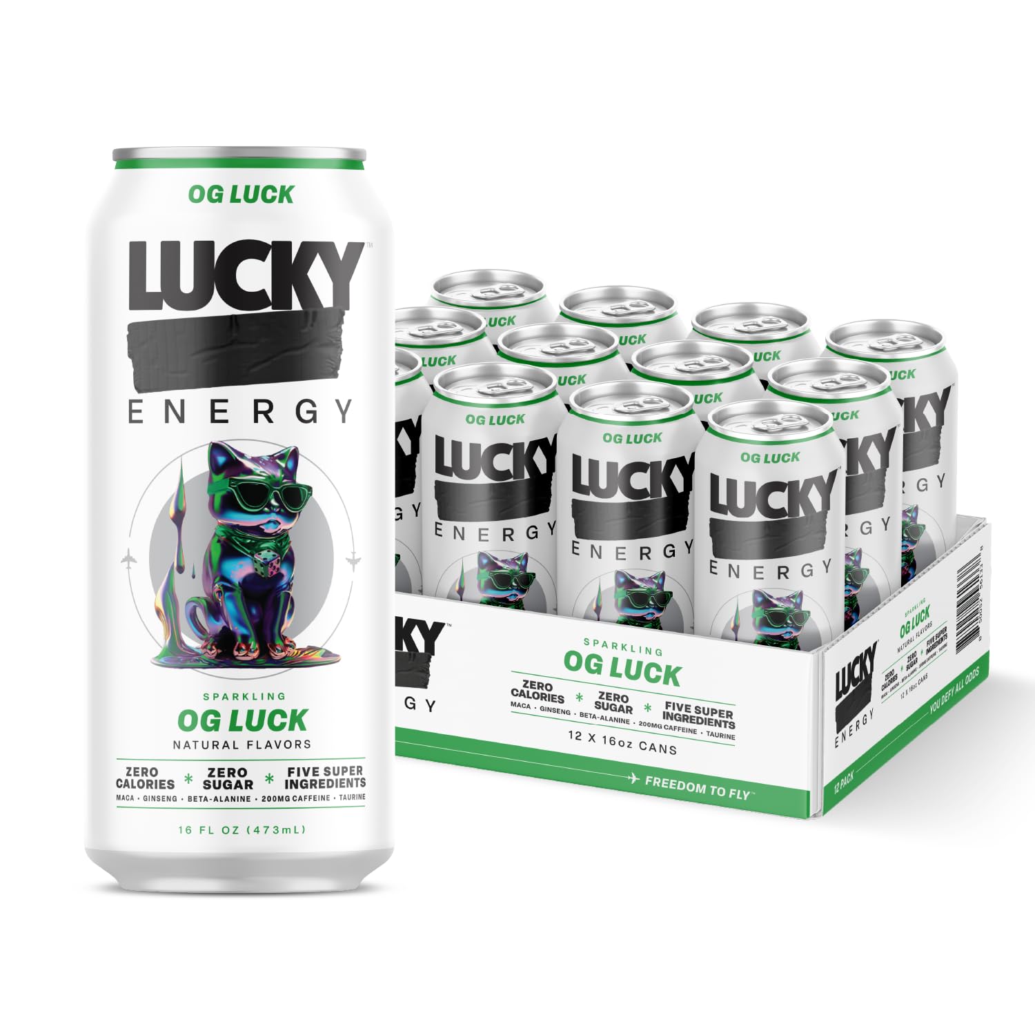 Amazon.com : Lucky Energy Sugar Free Energy Drinks, OG Luck, 16oz