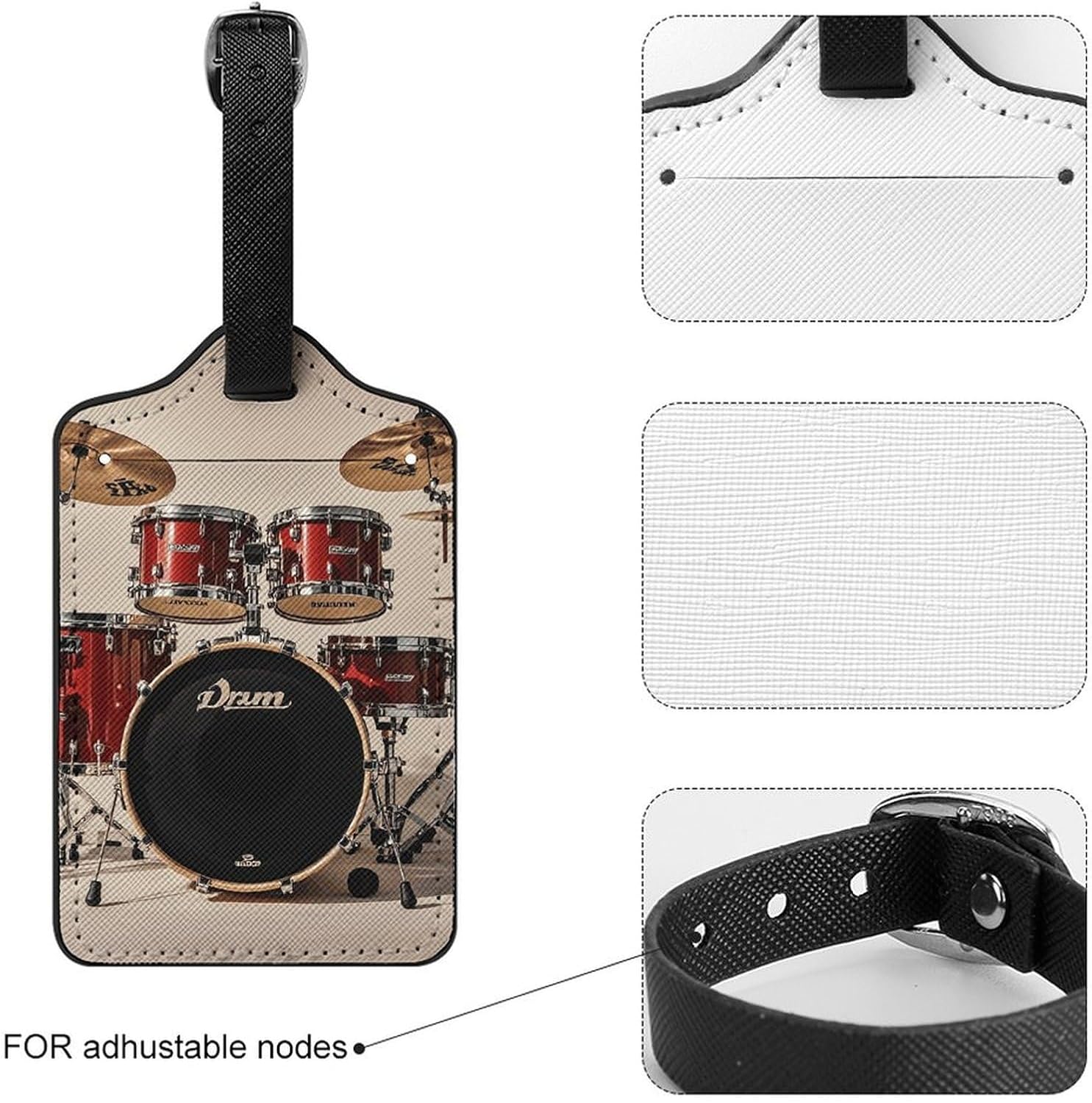 Drum Set-Standard Luggage Name Tag with Privacy Protection image 4
