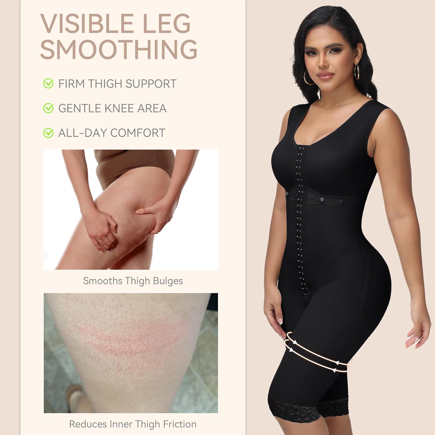 JOSHINE Fajas Colombianas Post Surgery Compression Garment Stage 2 Knee Length Full Body Shaper Tummy Control Shapewear - Image 5