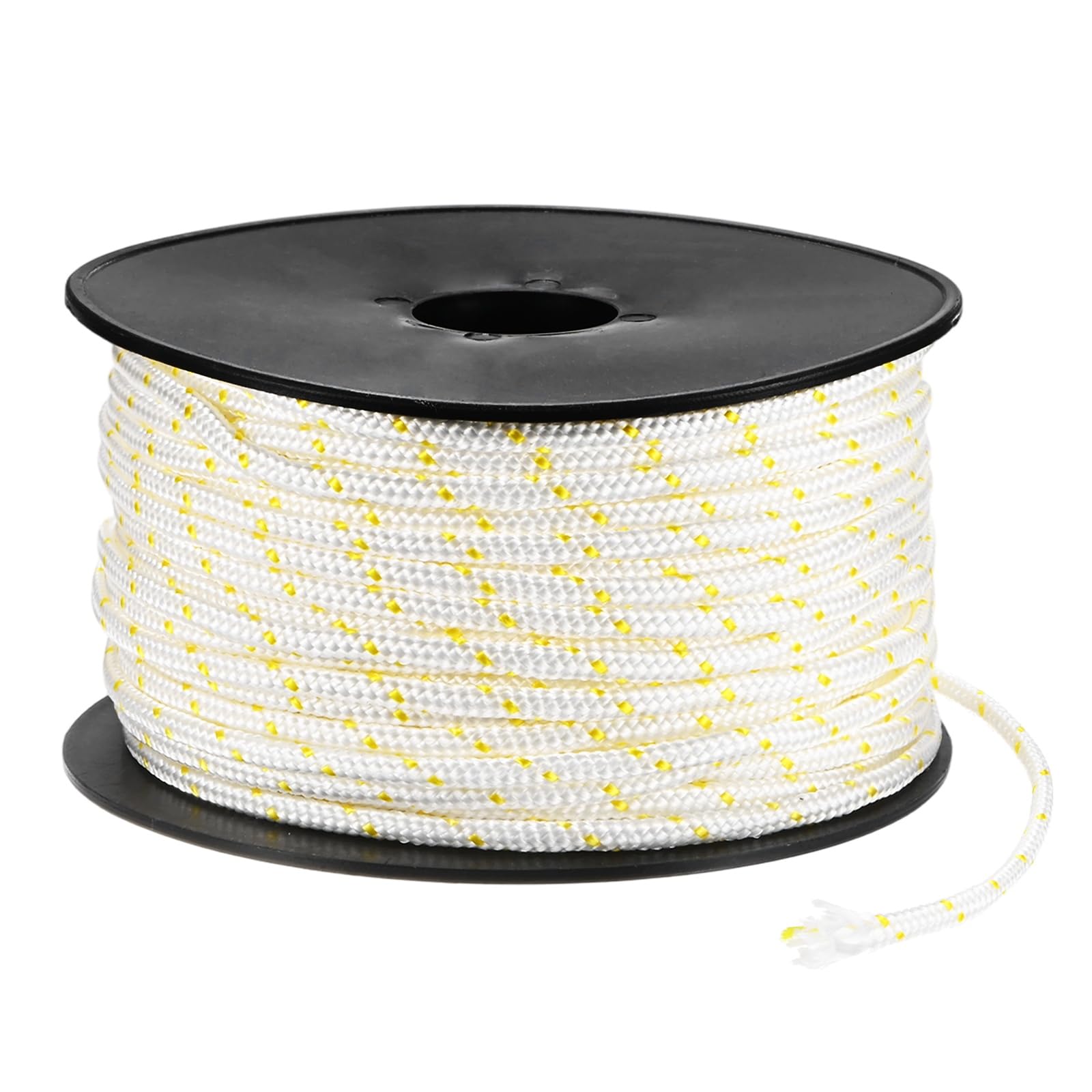 M METERXITY Recoil Starter Rope Pull Cord 5mm 50m, White Yellow