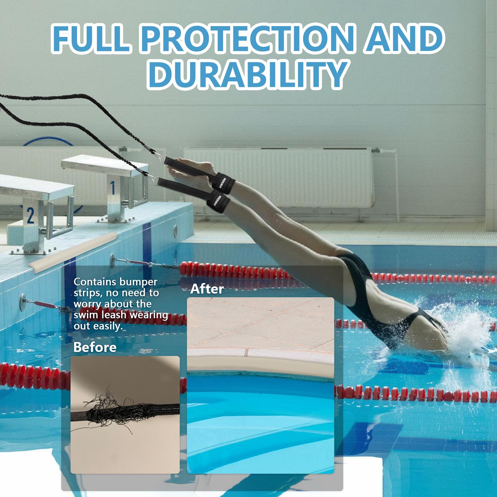 Swim Training Equipment Begzeat Swim Tether Stationary Swimming, 4M Swimming  Tether Belts, Swim... Swimming Training Equipment