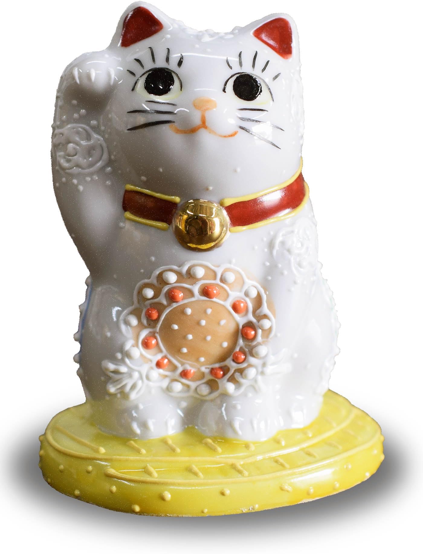 Japanese Maneki Neko Right Hand Lucky Cat Kutani Ceramic