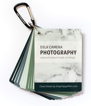 DSLR Cheat Sheet Cards for Canon, Nikon and Sony Cameras - Plastic Quick Reference Photography Cards | Camera Settings, Exposure & Manual Mode Classic
