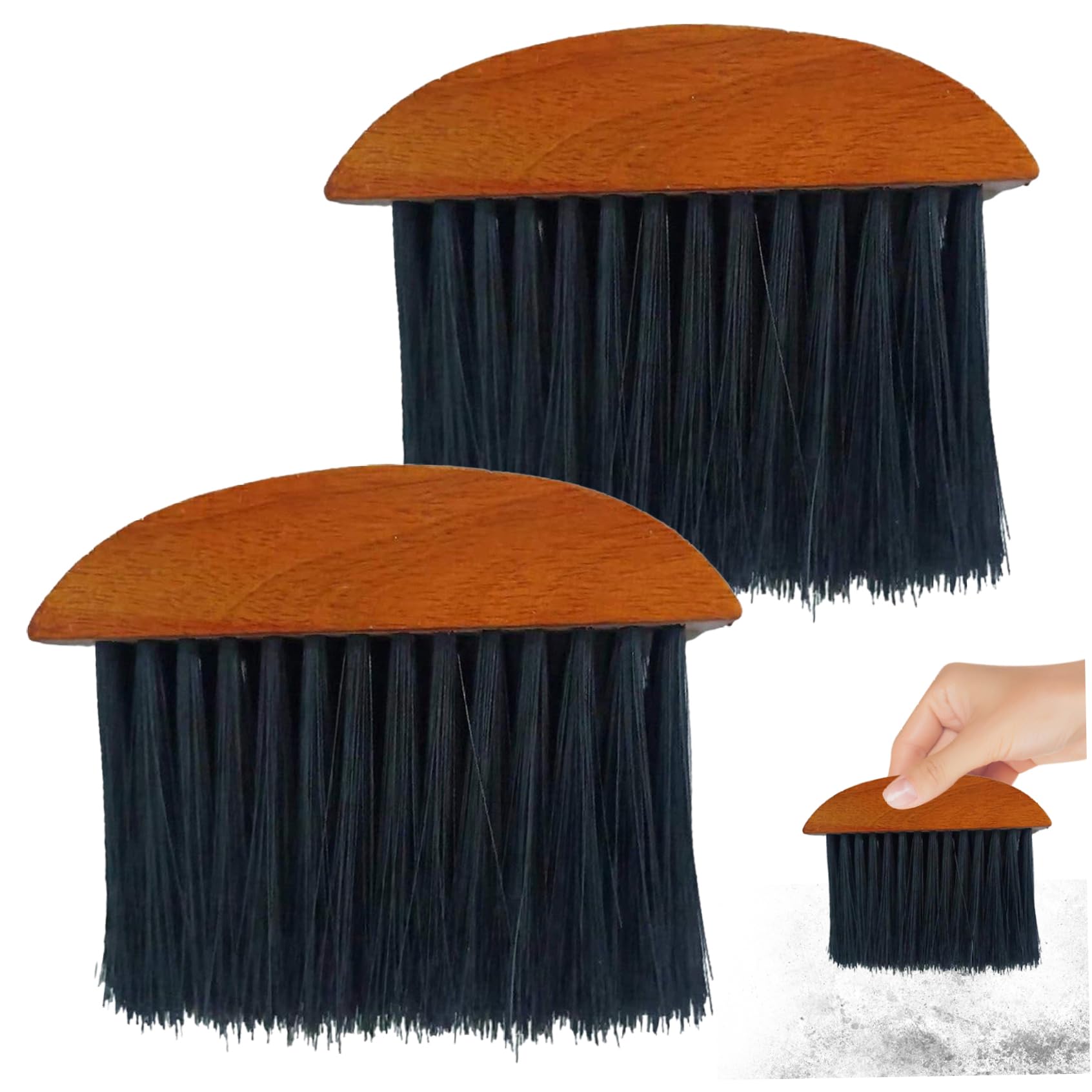 Peosaard 2Pcs Fireplace Accessories, Fireplace Brush Hearth Brush With Semicircle Wooden Handle Fireside Companion Set Fire For Cleaning Accessories, Hearth