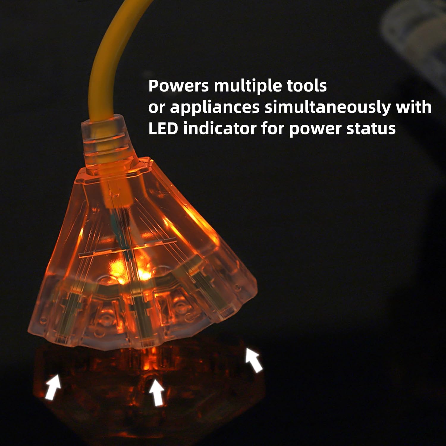 30 Ft Extension Cord reel, Retractable Extension Cord with 3 Power Outlets Indicator Lights, 16AWG/3C SJTW Heavy Duty Power Cord, 10 Amp Circuit Breaker, Wall Mount and Ceiling Mount, ETL Certified