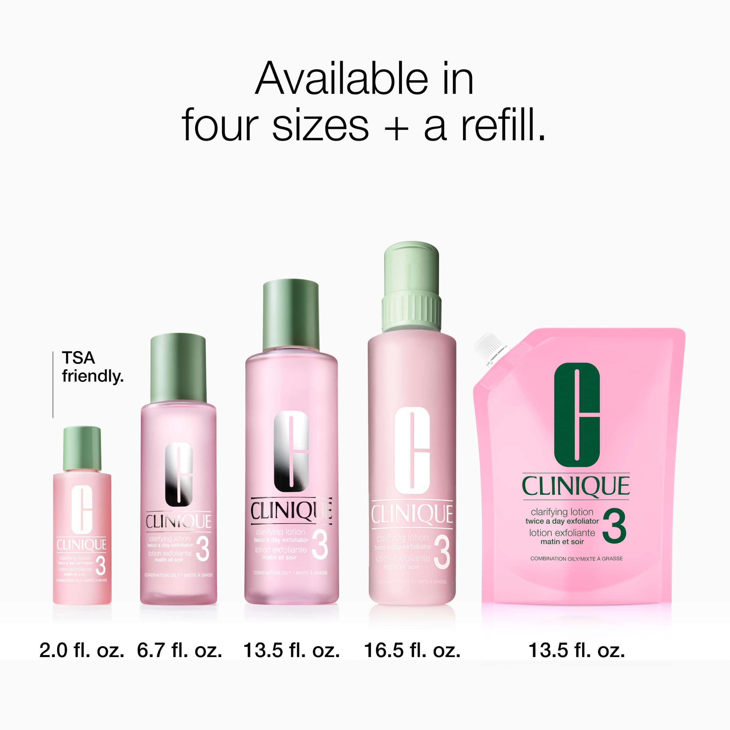 Clinique Clarifying Lotion 3 Face Exfoliator for Oily Combination Skin, 13.5 fl oz