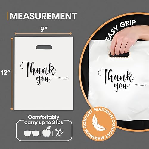 Miniatura 3 de Bolsas de tienda de mercancías de agradecimiento, diferentes tamaños de 9 x 12 pulgadas, 12 x 15 pulgadas, 15 x 18 pulgadas y 1.25 mil. Paquetes de