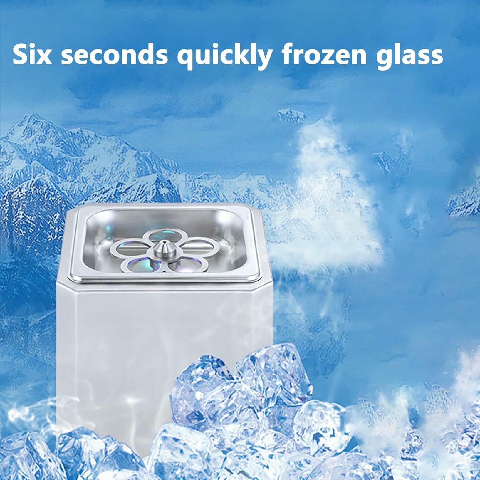 Mini -Gla -Chiller, 6s Schnellkühlende CO2 -Glasförderer, Mit LED -Licht, Sofortiger Drink Chiller, Für Bar, Restaurant, Küche