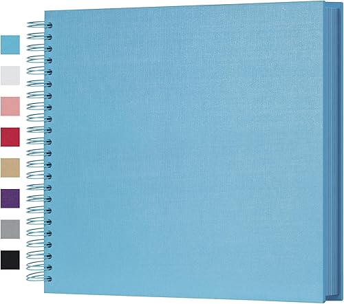 Miniatura 20 de potricher Álbum de fotos para scrapbook DIY de 8 x 8 pulgadas, 80 páginas, papel kraft grueso en blanco amarillo, libro de recuerdos para bodas