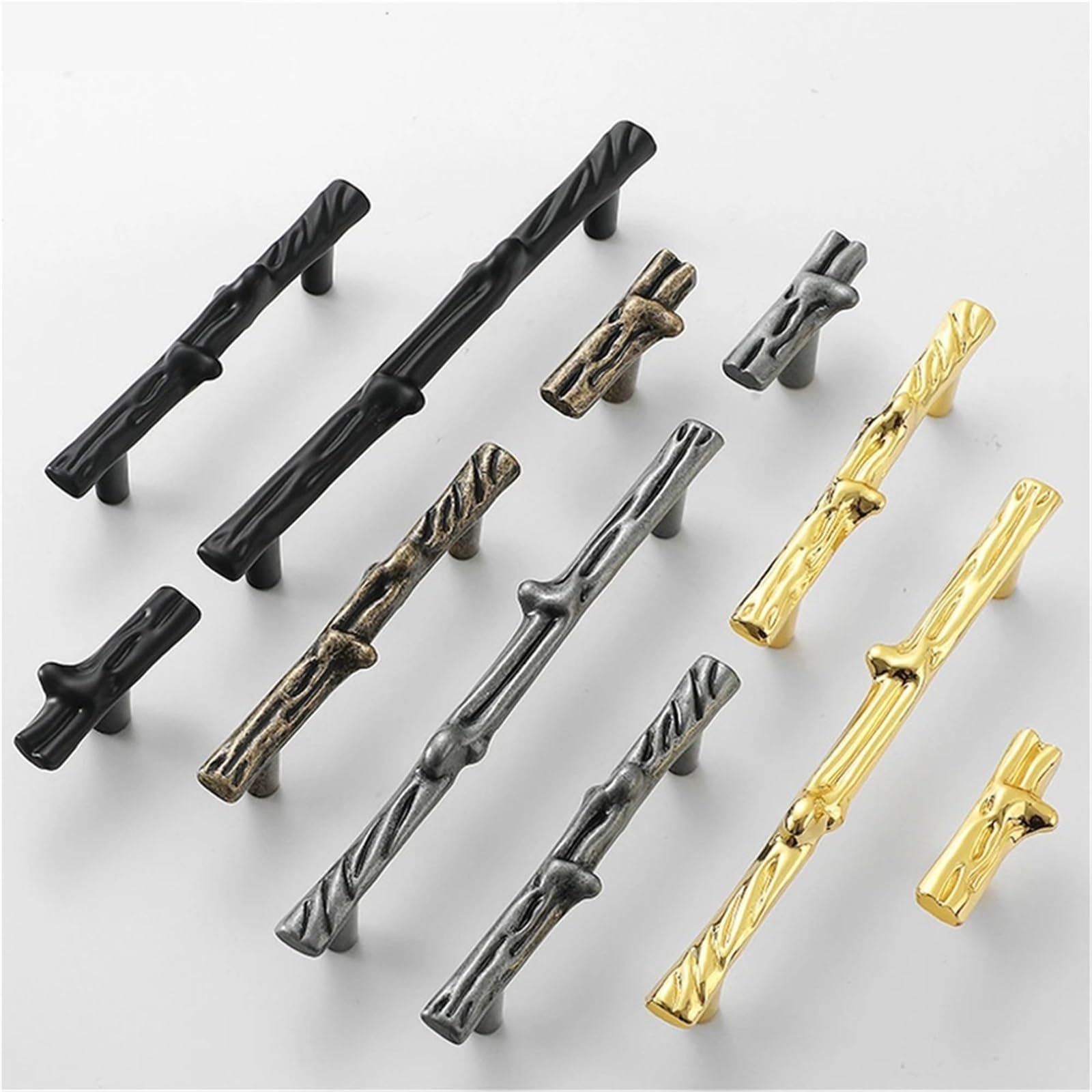 DFLPBHAV Cabinet Handle Zinc Alloy Wardrobe Drawer Furniture Door Handle Black Gold Hardware Push Pull Knobs 1Pcs(Black 76mm)