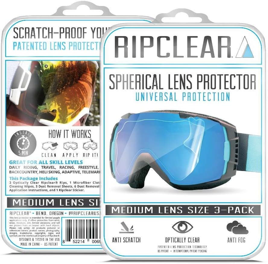 RIPCLEAR Anon M2 Snow Goggle Lens Protector Kit - Scratch-Resistant, Crystal Clear - 3-Pack