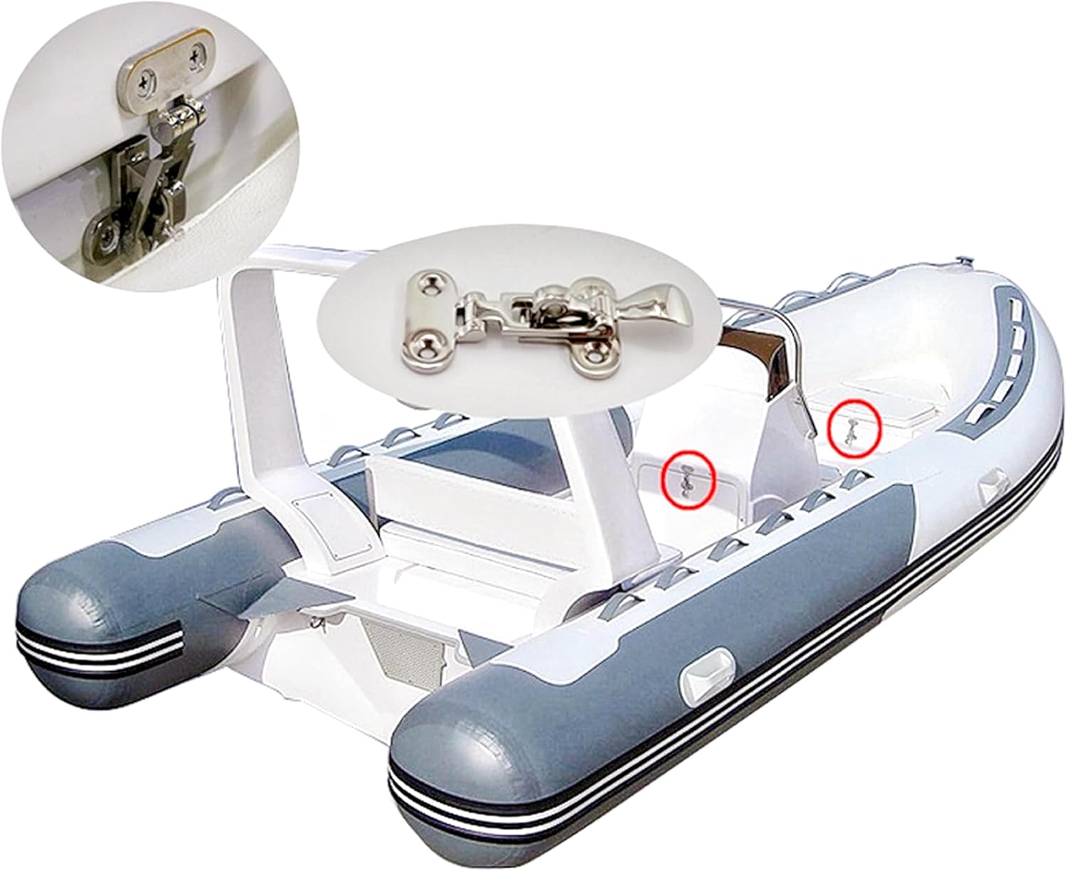 Boat Door Hatch 316 Stainless Steel Anti-Rattle Latches, Marine Grade Lockable Hold Down Clamp Latches (4 Pcs)