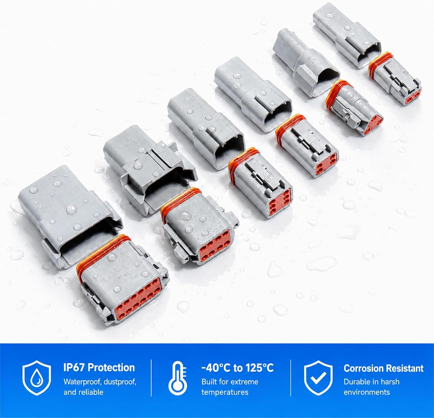 482Pcs DT Deutsch Connector Kit 2 3 4Pin Automotive Waterproof Set image 4