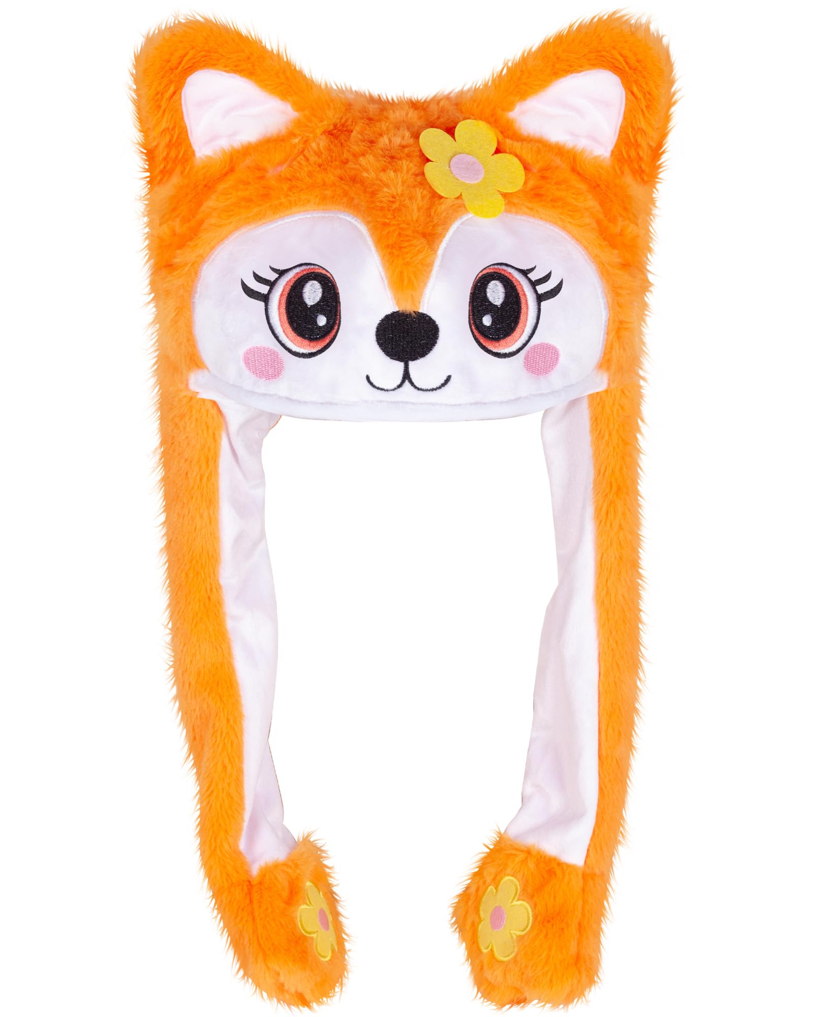 Plush Novelty Animal Hat with Ears Moving Jumping Pop Up Beating Plush Dress Up, One Size Fits All Adults & Children