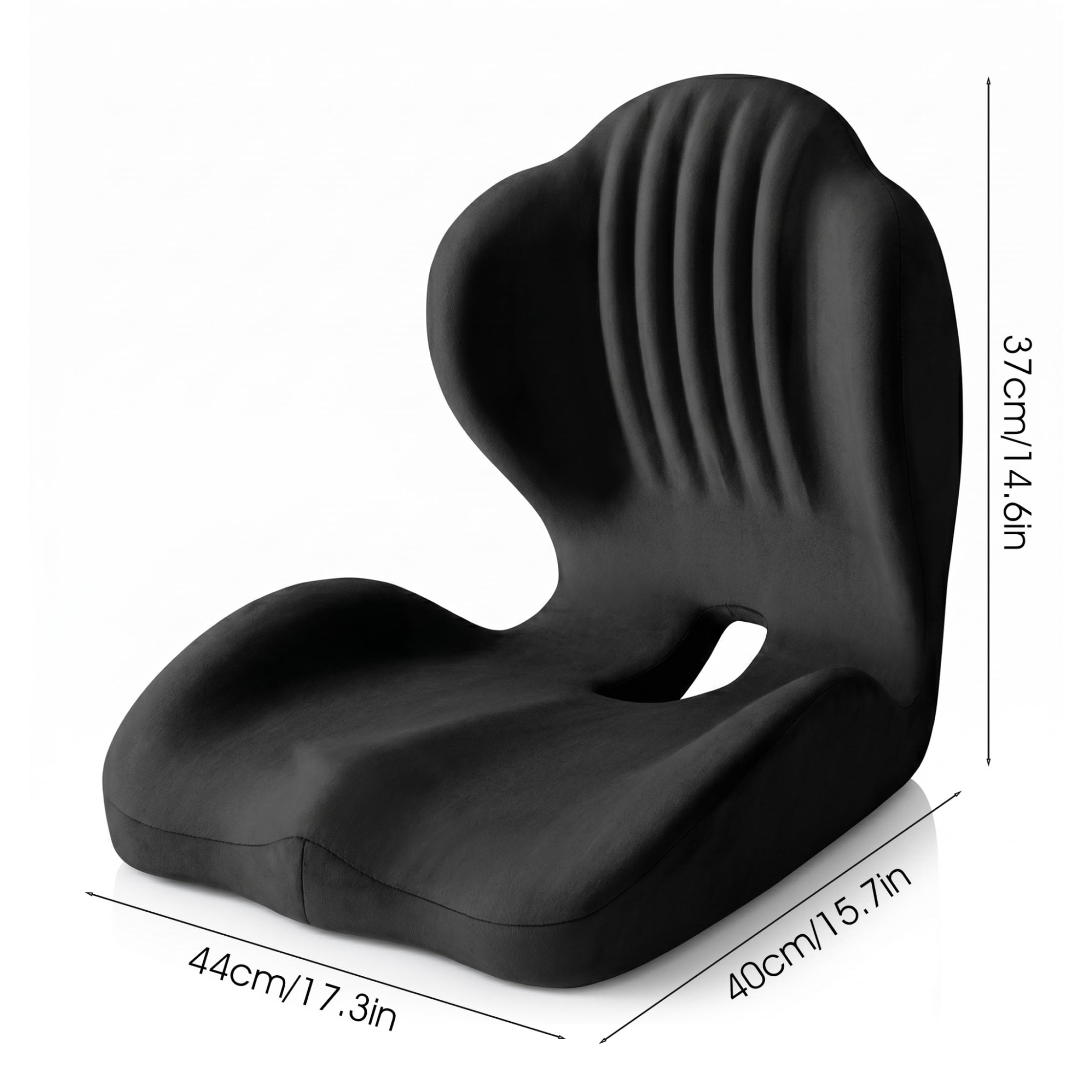 Cuscini per sedile posteriore, cuscino ortopedico, cuscino per sedile ergonomico in memory foam a forma di L con cavità nel coccige, cuscini per sedia da ufficio per comfort lombare e posteriore, ner