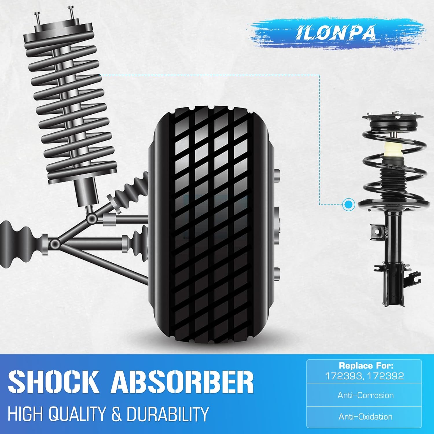 172392 172393 Front Struts Shocks for Nissan Altima (Exc. Hybrid) 2007-2012, Altima S 2.5L Coupe 2013, w/Coil Springs Strut Shock Absorbers Assembly Suspension kit 2008 2009 2010 2011