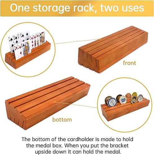 Miniatura 10 de Juego de 6 soportes para cartas para niños y ancianos, bandeja para organizar tarjetas en el juego, puente, tarjeteros, mazo de cartas para niños,