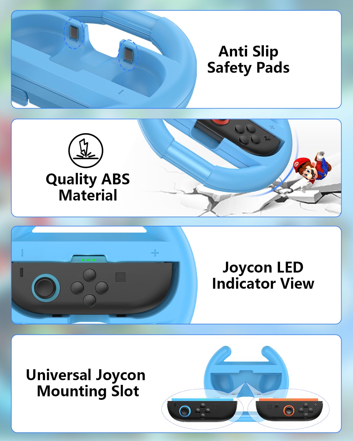 Snapklik.com : Switch Steering Wheels For Nintendo Switch 2 JoyCons ...