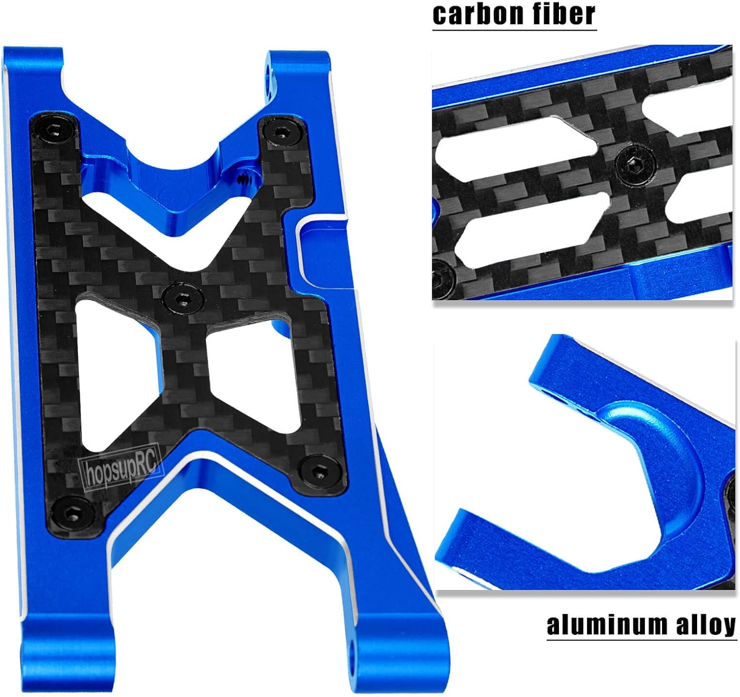 RC Carbon Fibre Front Rear Suspension Arms for 1/10 Senton/Granite/Vorteks 3S Blx & Mega 550 RC Car.Navy Blue