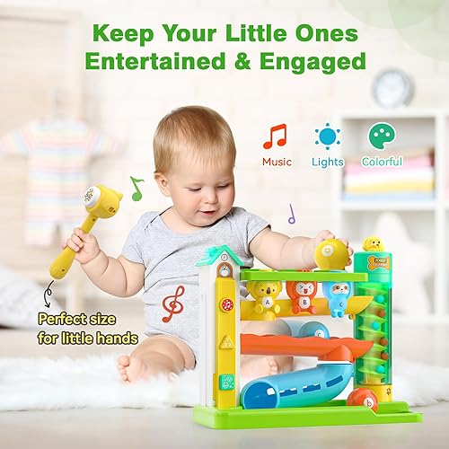 Miniatura 5 de Pound A Ball - Juguete musical para niños de 1 a 2 años, juguete de aprendizaje interactivo para bebés de 6 a 12 meses, juguete de desarrollo