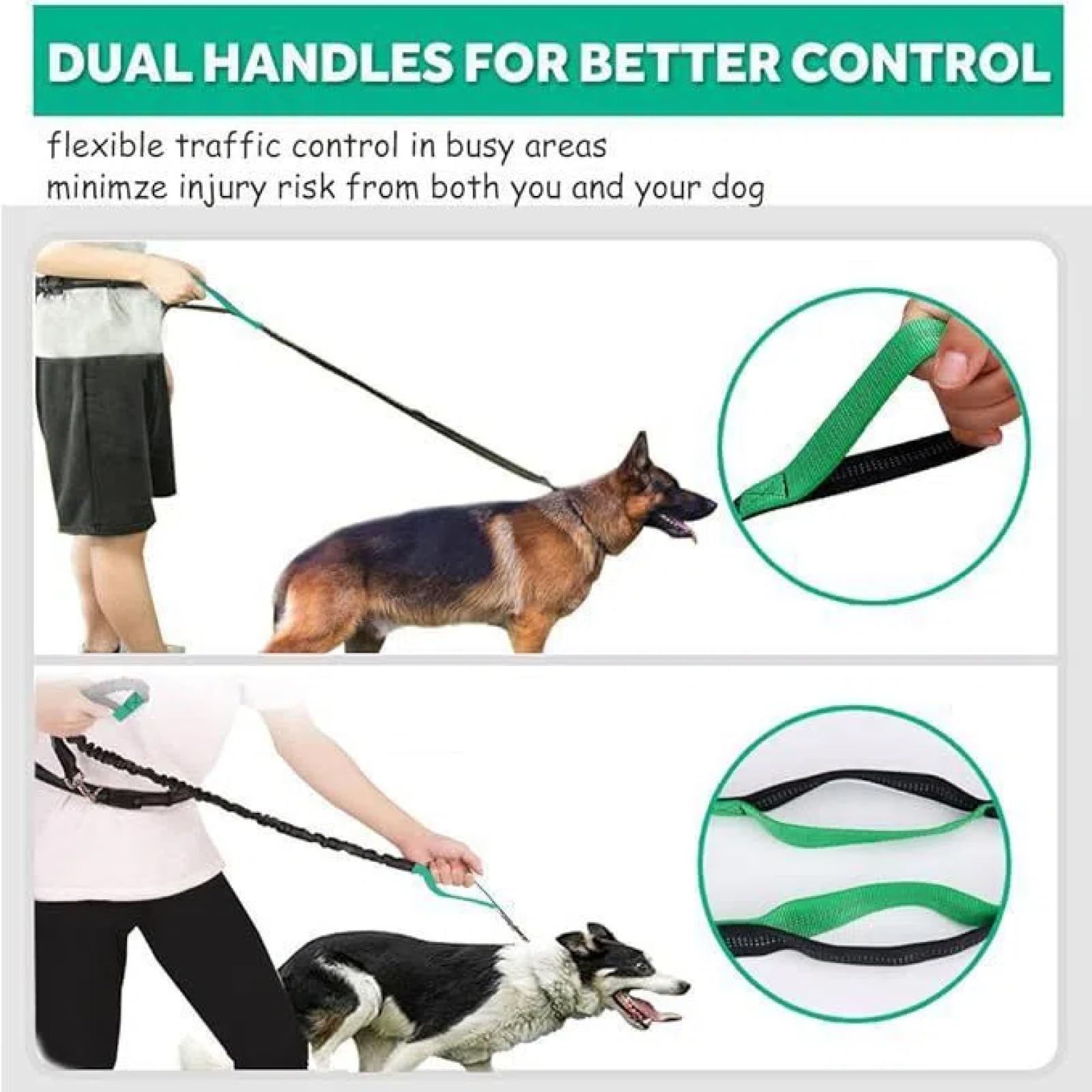 Pet Supplies Ceinture de course multifonction réfléchissante pour chien Laisse élastique pour chien