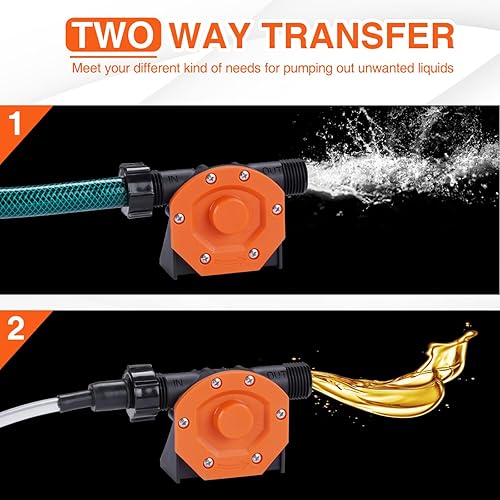 Miniatura 4 de TOPWAY Accesorio de Bomba de Taladro Autocebante con Manguera de Succión y Descarga, Mini Bomba de Taladro Manual para Agua, Transferencia de Aceite
