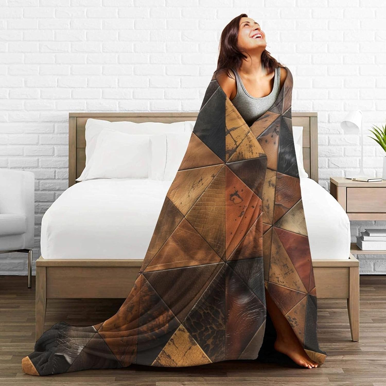 Cowhide Print Flannel Blanket Lightweight Soft Fleece Animal Throw Blanket for Sofa Bed Women Men Children, 80"x60"