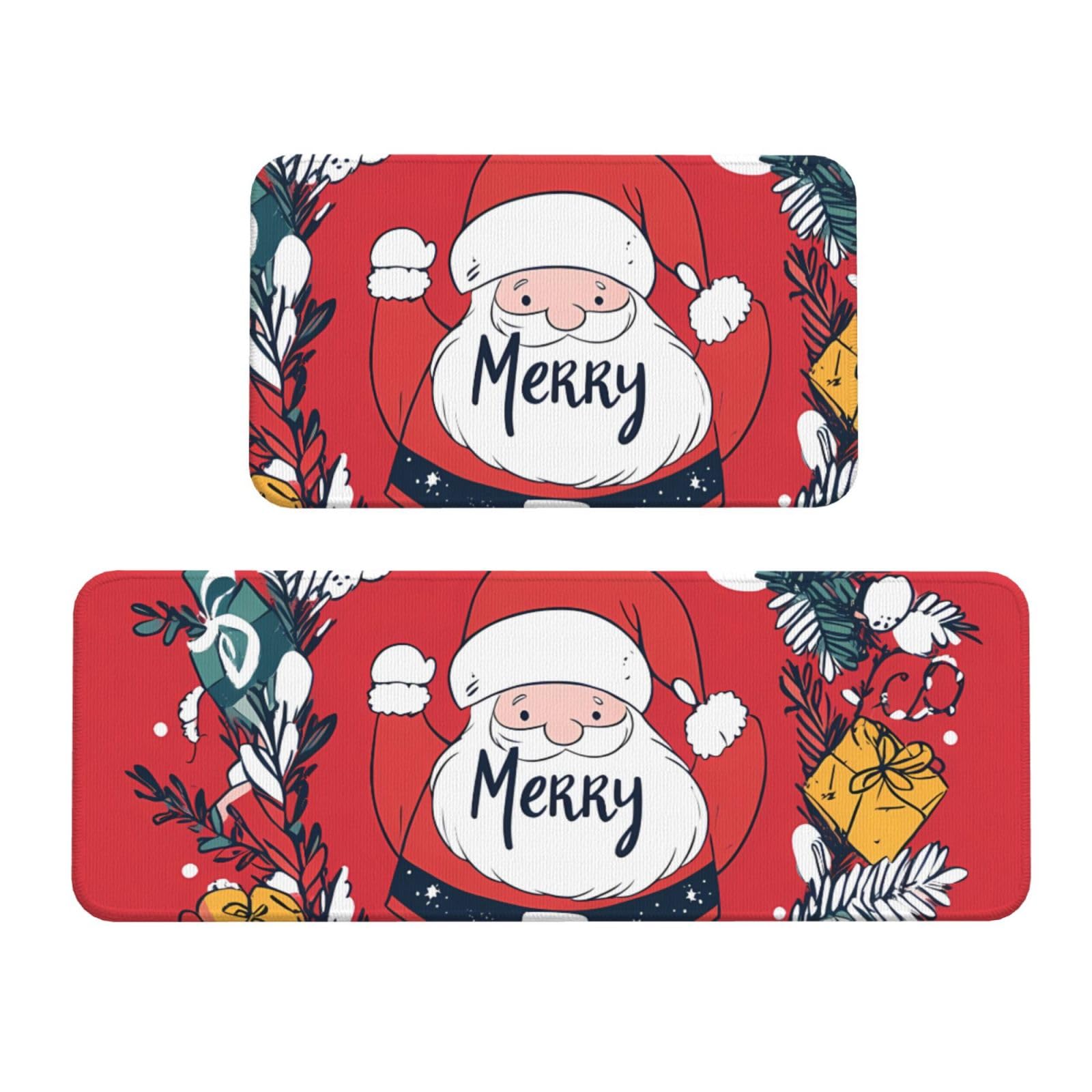 Juego de 2 tapetes de cocina de Papá Noel, el regalo perfecto para decorar el hogar